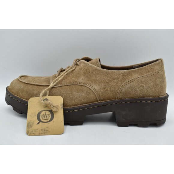 Born Womens Size 7 Corby Moc Toe Taupe Suede Lace Up Derby Shoes - Picture 10 of 13